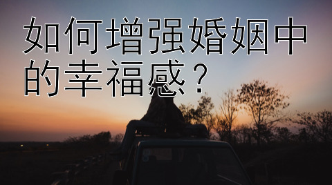 如何增强婚姻中的幸福感？