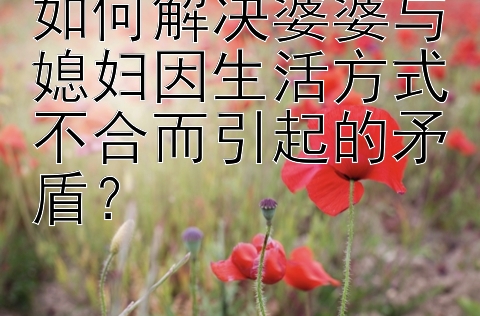 如何解决婆婆与媳妇因生活方式不合而引起的矛盾？