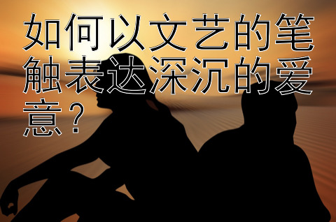 如何以文艺的笔触表达深沉的爱意？