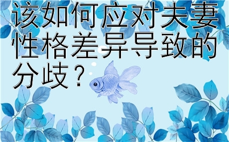 该如何应对夫妻性格差异导致的分歧？