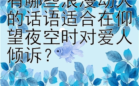 有哪些浪漫动人的话语适合在仰望夜空时对爱人倾诉？