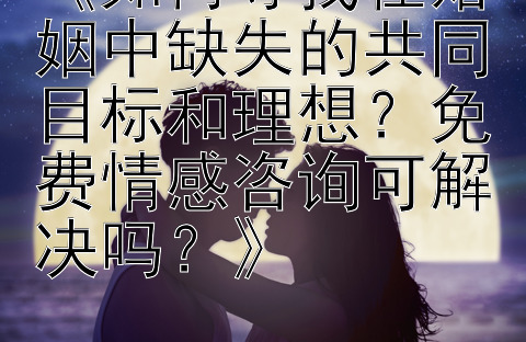 《如何寻找在婚姻中缺失的共同目标和理想？免费情感咨询可解决吗？》