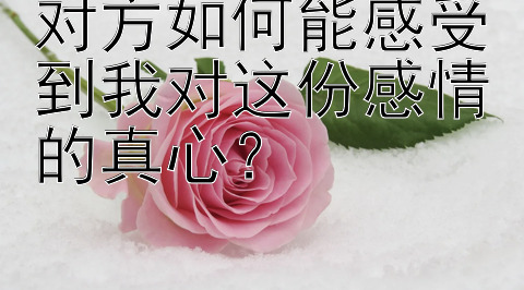 对方如何能感受到我对这份感情的真心？