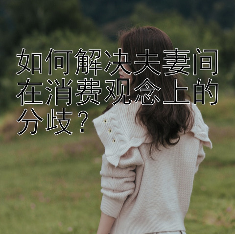 如何解决夫妻间在消费观念上的分歧？