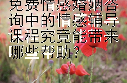 免费情感婚姻咨询中的情感辅导课程究竟能带来哪些帮助？