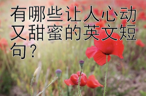 有哪些让人心动又甜蜜的英文短句？