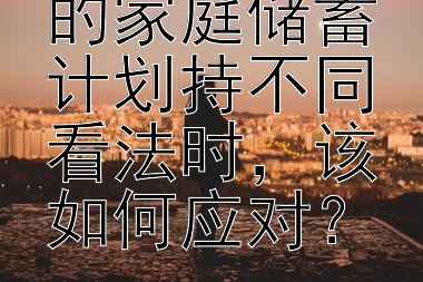 婆婆对儿媳的家庭储蓄计划持不同看法时，该如何应对？